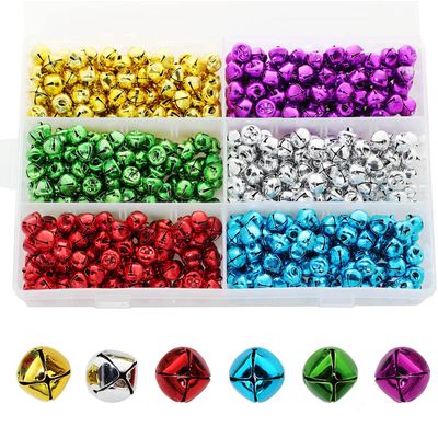 600Pcs Jingle Bells, BetterJonny 10mm Mini Craft Bells with Storage Box 6 Colors Small DIY Bells for Wreath Christmas Home Party Festival Decorations and Jewelry Making