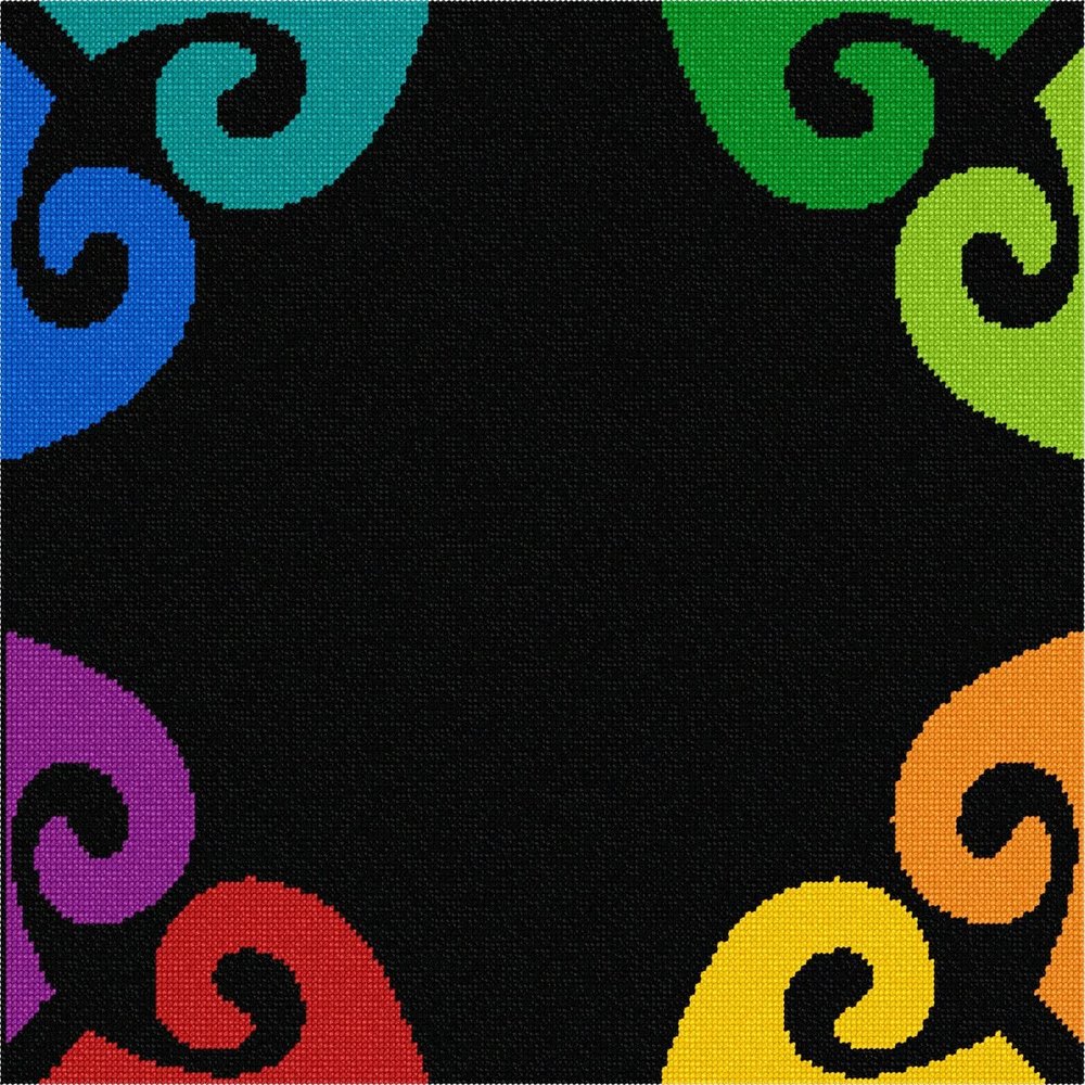 Pepita Needlepoint Canvas: Large Tallit Motif Colors, 15" x 14"