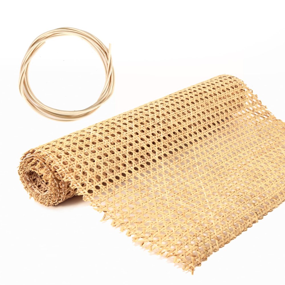 18" Width Cane Webbing Rattan Webbing 3.3Ft Natural Rattan Caning Material for Cabinet,Chair,Dresser, Furnitur,with 3/7.5" Groove Chair Caning