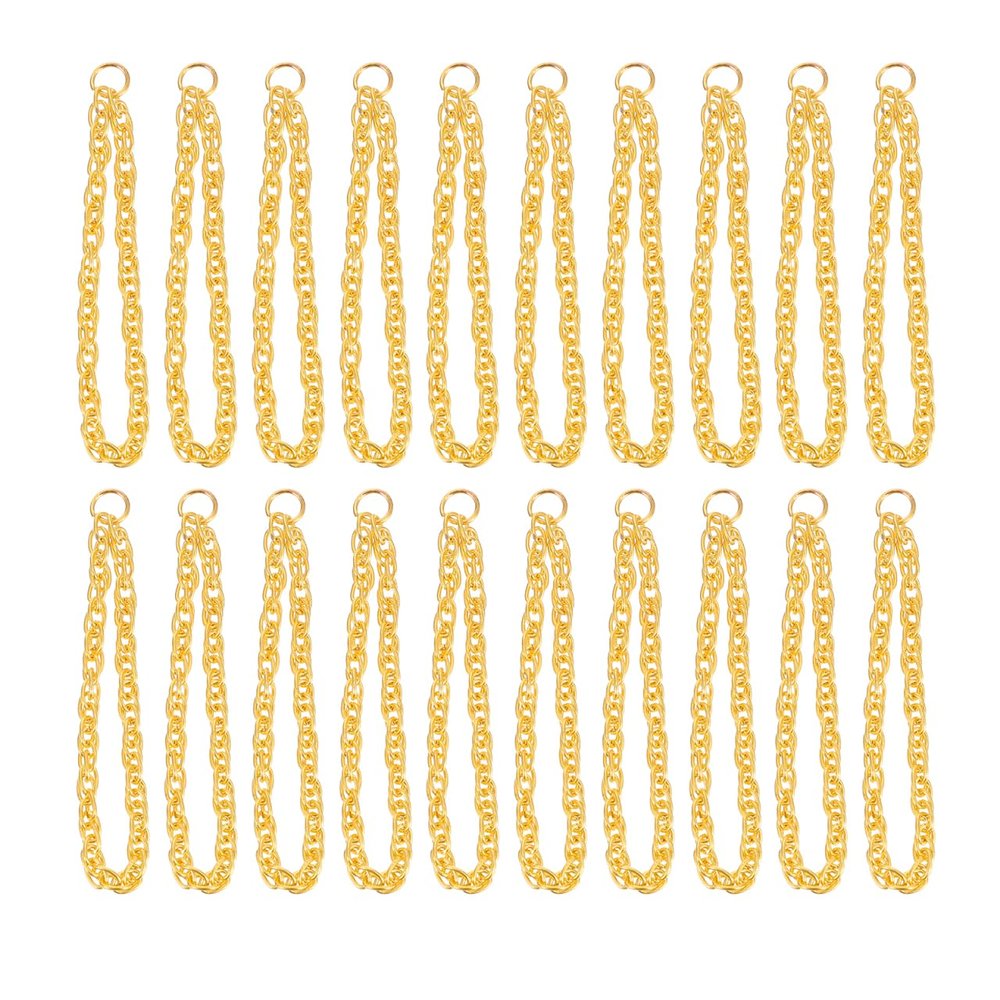 jojofuny 25pcs Mini Gold Necklaces Chains for Doll: Golden Necklace Chains for Doll Dress Up Decor Photo Props, Dollhouse DIY Accessories
