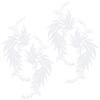 GORGECRAFT 2 Pairs 4PCS Embroidered Patches Iron Leaf Flowers Lace Applique Flowers Nature Patches Suitable for Clothes Dress Hat Pants Sewing Craft Decoration(White) view 1