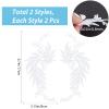 GORGECRAFT 2 Pairs 4PCS Embroidered Patches Iron Leaf Flowers Lace Applique Flowers Nature Patches Suitable for Clothes Dress Hat Pants Sewing Craft Decoration(White) view 2