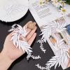 GORGECRAFT 2 Pairs 4PCS Embroidered Patches Iron Leaf Flowers Lace Applique Flowers Nature Patches Suitable for Clothes Dress Hat Pants Sewing Craft Decoration(White) view 3