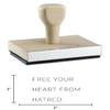 Infusion Free Your Heart from Hatred Rubber Stamp, 1 X 2 Wood Stamp view 3