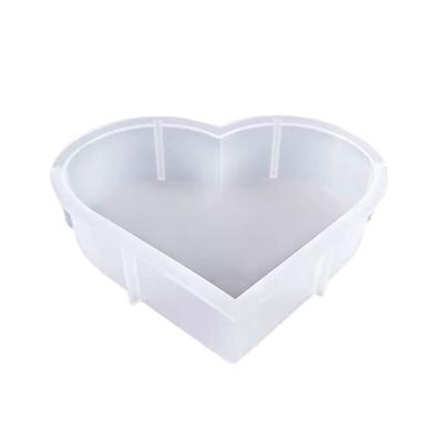 Coaster Silicone Molds, Large Silicone Resin DIY Molds, Flexible Heart-Shape Resin Silicone Molds for Flower Preservation, Resin Art, Casting Resin, Epoxy Resin, DIY Wedding, White, 8.7*7.87*2.05inch