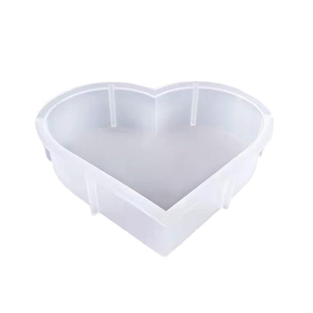 Coaster Silicone Molds, Large Silicone Resin DIY Molds, Flexible Heart-Shape Resin Silicone Molds for Flower Preservation, Resin Art, Casting Resin, Epoxy Resin, DIY Wedding, White, 8.7*7.87*2.05inch