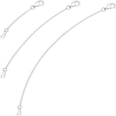 VANBARIS Sterling Silver Necklace Extenders for Women Silver Chain Extension Bracelet Extender Sterling Silver Chain Extenders for Necklaces 3 Piece Set (2, 4, 6 inch)