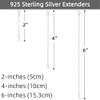 VANBARIS Sterling Silver Necklace Extenders for Women Silver Chain Extension Bracelet Extender Sterling Silver Chain Extenders for Necklaces 3 Piece Set (2, 4, 6 inch) view 3
