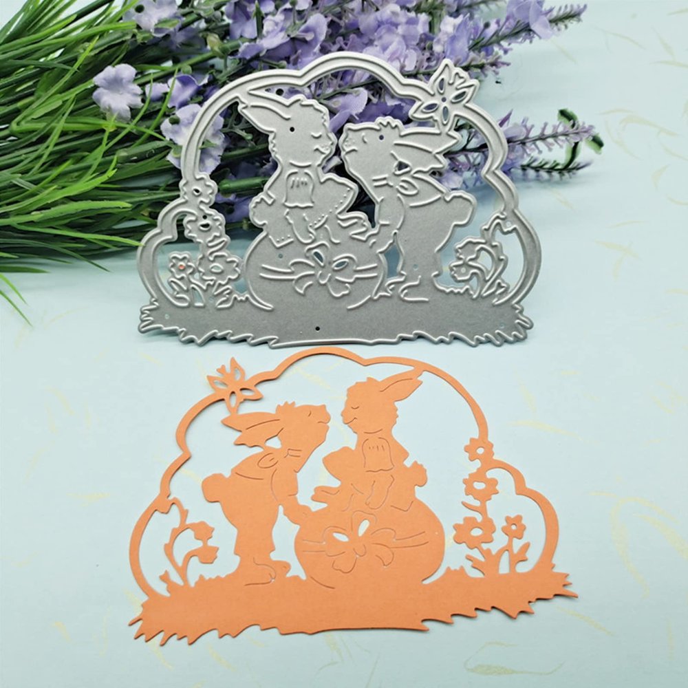 Cute Easter Bunny Metal Die Cuts, Cutting Dies for Card Making Clearance, Embossing Dies for Scrapbooking, DIY Album Paper Cards Decoration
