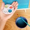 The Mud Place Palm Palette and Watercolor Bowl 2pc Set Painting Rest Stand for Painters Rinse Speckled Blue White view 3