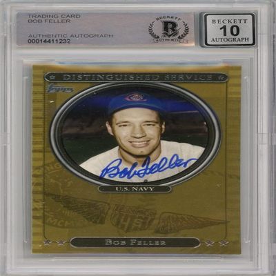 Bob Feller 2007 Topps Distinguished Service Baseball Autograph Card #DS3 BAS 10
