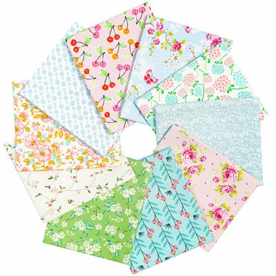 Craftido -25 Options- 100% Cotton Quilting Fabric Bundles 10pcs Fat Quarters 18x21-Medium Weight 5.2 oz- Soft Cotton for Quilting, Sewing Project, Patchwork, DIY Crafts - Sweet
