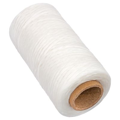 The Beadsmith Artificial Sinew Waxed Thread Flat Polyester Craft String, White Color, 5-Ply, 4-Ounce Spool, 131 yds / 394 ft, Durable & Splittable