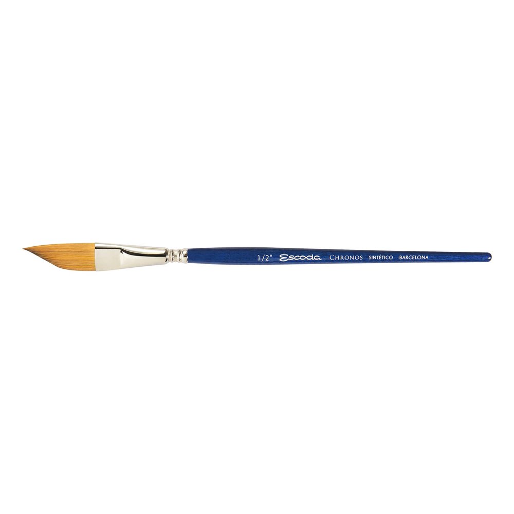Escoda Chronos Series 1353 Artist Watercolor & Acrylic Paint Brush, Synthetic Toray Fiber & Red Sable Blend, Dagger Striper, Size 3/4 Inch