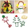 Queenbox 100 Pcs 0.6x30cm Colorful Fuzzy Chenille Stems Furry Metal Pipe Cleaners for DIY Arts Craft Making Christmas Birthday, Gold 02 view 4