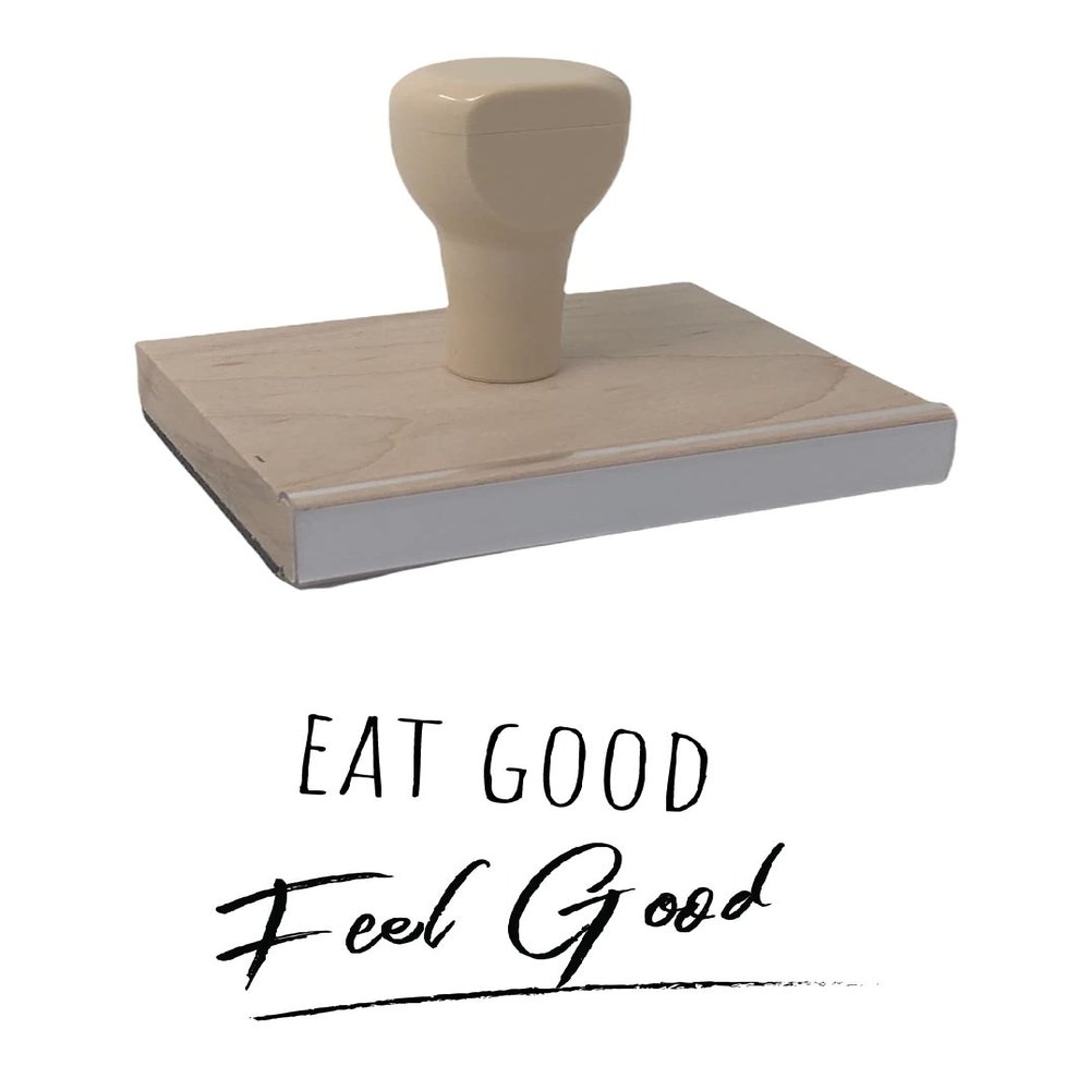 Infusion Eat Good Feel Good Rubber Stamp, 2 X 3 Wood Stamp
