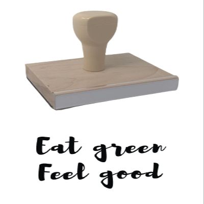 Infusion Eat Green Feel Good Rubber Stamp, 2 X 3'' Wood Stamp