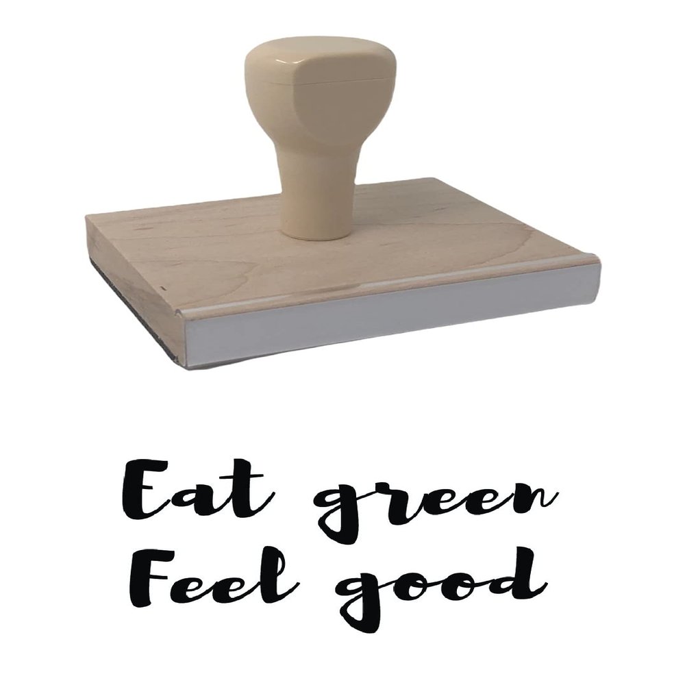 Infusion Eat Green Feel Good Rubber Stamp, 2 X 3'' Wood Stamp