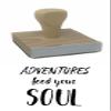 Infusion Adventures Feed Your Soul, Travel Phrases Rubber Stamp, 2 X 2 Wood Stamp view 1