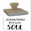 Infusion Adventures Feed Your Soul, Travel Phrases Rubber Stamp, 2 X 2 Wood Stamp view 4