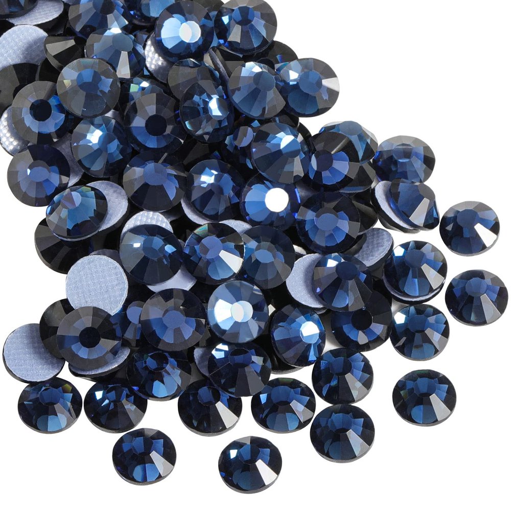 Beadsland Hotfix Rhinestones, Flatback Crystal Rhinestones for Crafts Clothes DIY Decorations, Montana, SS12/1440pcs, 3.0-3.2mm
