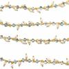 LKBEADS 36 inch long gem fresh water pearl & mystic pyrite 3-4mm mix shape mix cut beads wire wrapped gold plated rosary chain for jewelry making/DIY jewelry crafts #Code - ROS-0389 view 1