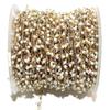LKBEADS 36 inch long gem fresh water pearl & mystic pyrite 3-4mm mix shape mix cut beads wire wrapped gold plated rosary chain for jewelry making/DIY jewelry crafts #Code - ROS-0389 view 2