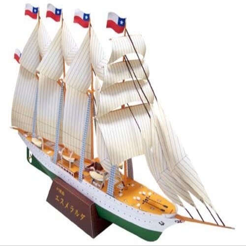 1:300 Esmeralda (BE-43) Chilean Navy Barquentine Ship Handcraft Paper Model Kit Toy Kids Gifts