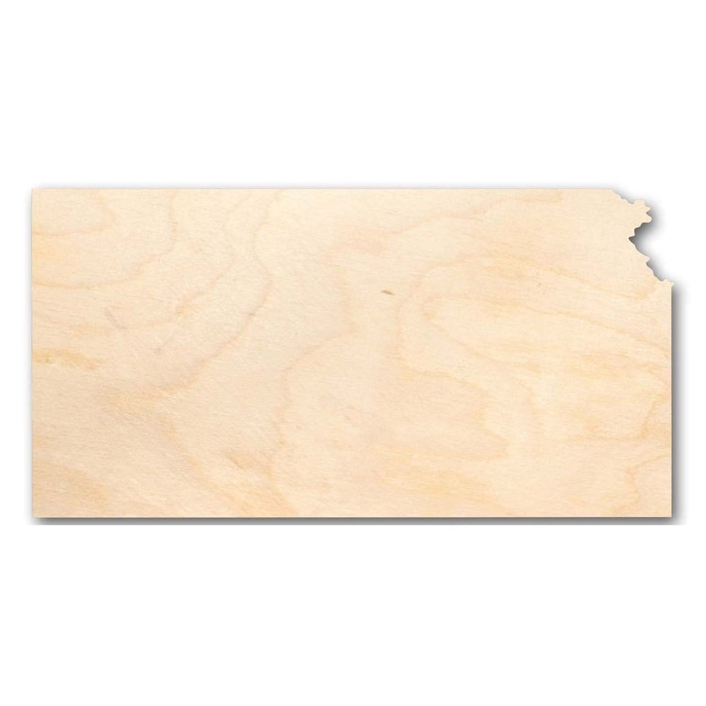Unfinished Wood Kansas Shape State Craft up to 46" DIY 20" / 1/8"