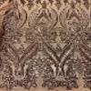 Alaina Bronze Curlicue Sequins on Mesh Lace Fabric by The Yard - 10018 view 2