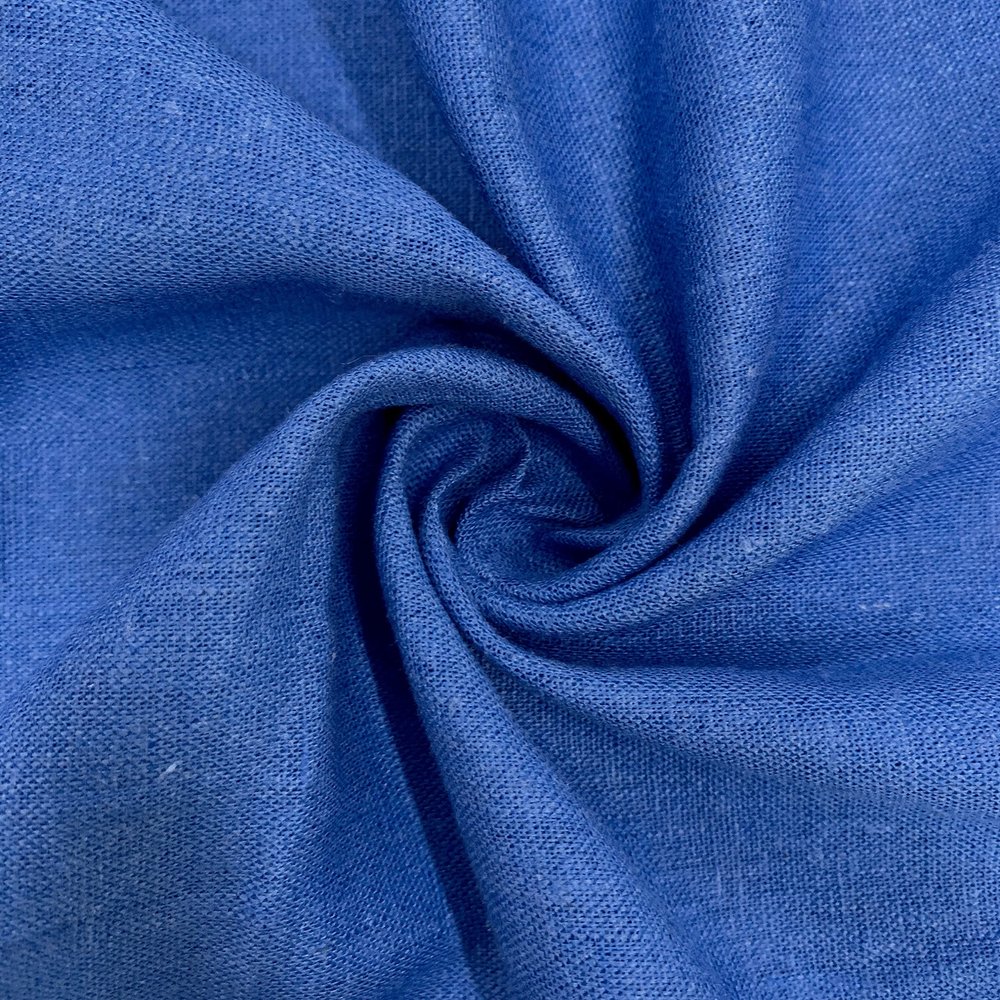 Karla Denim Blue Soft Hand Feel Linen Rayon Fabric by The Yard for Clothes, Costumes, Crafts, etc - 10194
