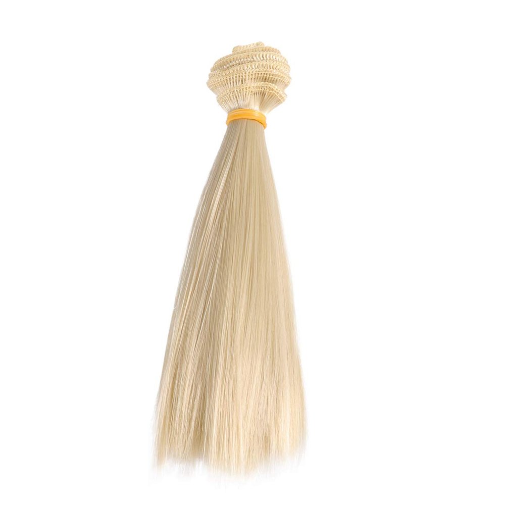 Ciieeo Doll Making Supplies Bjd Dolls 5 Pcs Doll DIY Wig Straight Synthetic Doll Hair Wefts 15cm Imitation Wool Roll Doll Hair Synthetic Hair Extensions for Wig Making Khaki Dark Khaki Doll Wigs