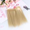 Ciieeo Doll Making Supplies Bjd Dolls 5 Pcs Doll DIY Wig Straight Synthetic Doll Hair Wefts 15cm Imitation Wool Roll Doll Hair Synthetic Hair Extensions for Wig Making Khaki Dark Khaki Doll Wigs view 3