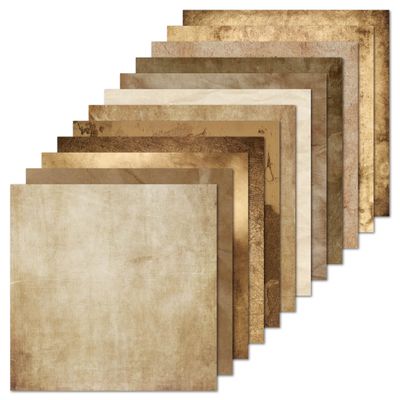 Desecraft Vintage 12x12 Scrapbooking Cardstock Decorative Paper - 36 Sheets - for Card Making Journaling Planner Origami Textured Decorative Scrapbook Paper Scrapbook Materials Supplies