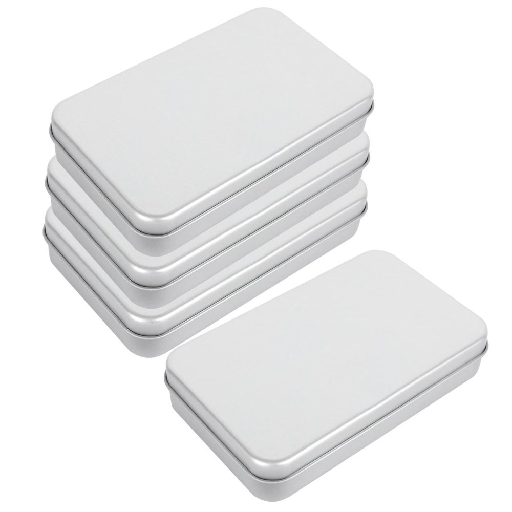 Zerodeko 4pcs Tinplate Storage Case for Game Cards Organizer for Photos Crafts Ornaments Compact Design for Easy Portability