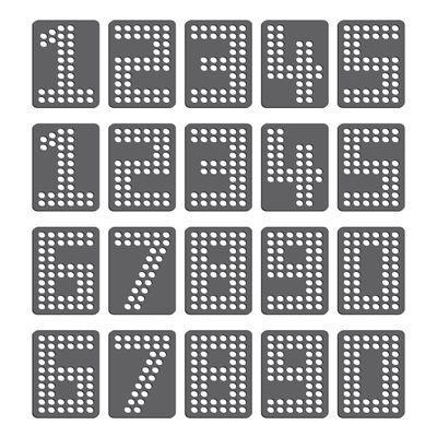 Rhinestone Genie Numbers-Block 2" Magnetic Rhinestone Template, Black (RT1-FON203)