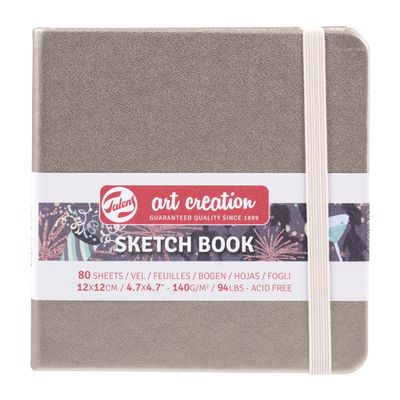 Talens Art Creation T9314-244M 454500 Talens Art Creation Sketchbook, Drawing Notebook, 4.7 x 4.7 inches (12 x 12 cm), Pink Champagne, Thickness 4.9 oz/yd, Fine Acid-Free Paper, 80 Sheets