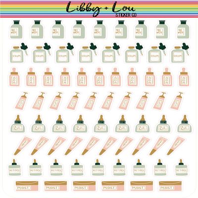 Night Routine Skincare Planner Sticker | Libby and Lou Sticker Co
