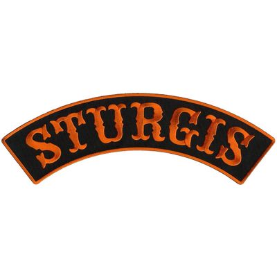 Hot Leathers PPM4155 Sturgis 12 X 3 Top Rocker Patch - 12 Width x 3 Height Inches