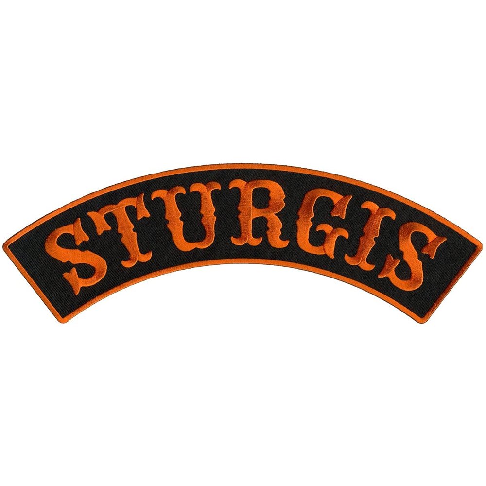 Hot Leathers PPM4155 Sturgis 12 X 3 Top Rocker Patch - 12 Width x 3 Height Inches