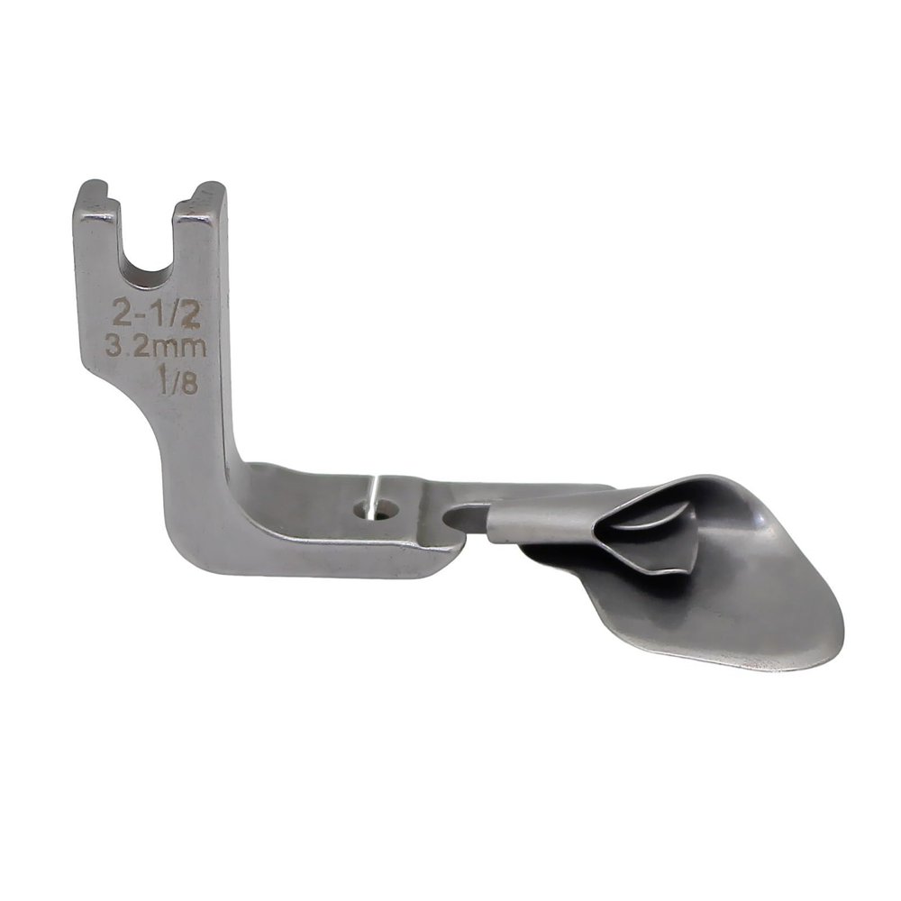 Fbshicung Industrial Curved Scroll Hemmer Foot #FB-189 HIGH Shank Hem Pull Tube Presser Foot Compatible with Brother JUKI CONSEW Singer (1/8" (3.2mm))