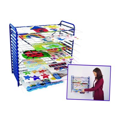 TONGRENYUYI Art Drying Rack - Sturdy Metal Art Rack, Art Cart with Swivel Wheels Perfect for Classroom Art Studios and Home Use 16Tier (Size : 16Tier)