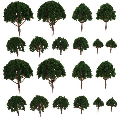 DOITOOL 20 Pcs Model Scenery Landscape Trees 1.18-3.14 Inch Mixed Miniature Trees for Train Diorama Model Craft Supplies
