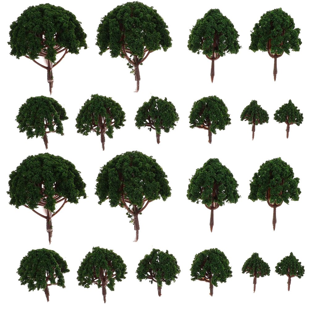 DOITOOL 20 Pcs Model Scenery Landscape Trees 1.18-3.14 Inch Mixed Miniature Trees for Train Diorama Model Craft Supplies
