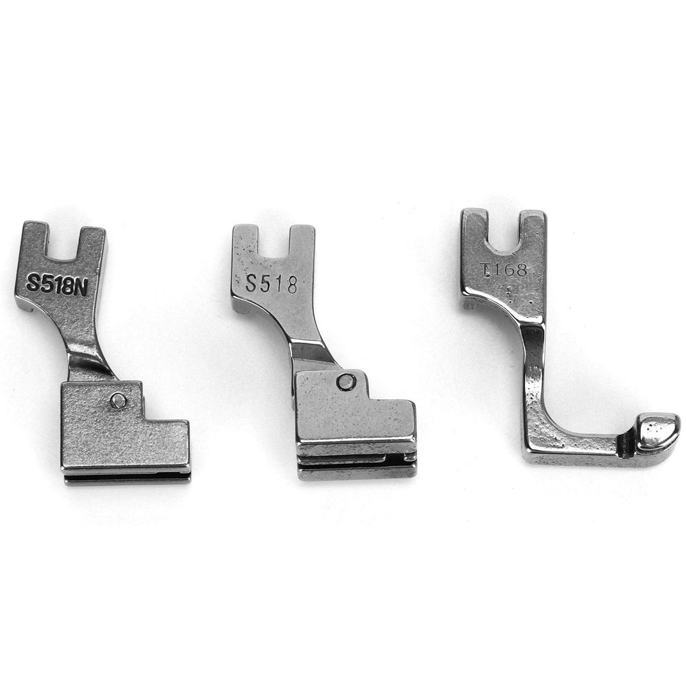3Pcs Zipper Presser, Lockstitch Sewing Machine Presser Foot S518 S518N T168