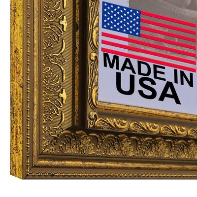 10X12 3-1/2" Polystyrene Classic Picture Frame 104 Series - Gold by WholesaleArtsFrames-com Made In USA