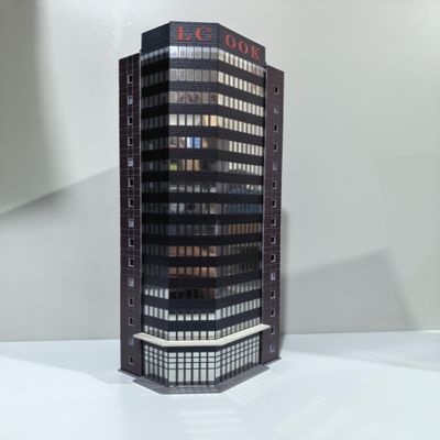 BENME N Scale Train Railway Modern Commercial Building Model - 1:160 (deep Grey)