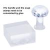 CRASPIRE Acrylic Soap Stamp with Handle, 1.42 x 0.97 Inches, Clear, Rectangular, Soap Embossing Stamp for Cookie, Clay, Pottery, Biscuits, DIY Arts Crafts Making Projects view 3
