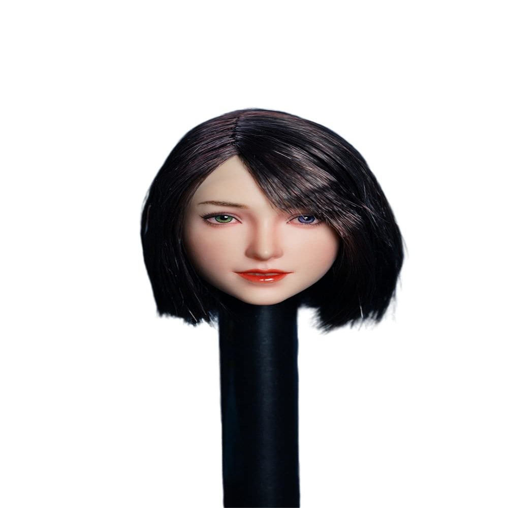 1/6 Scale Female Head Sculpt, Asian Girl Pale Skin Head Carved for 12inch Phicen TBLeague Action Figure Body Collection (A)