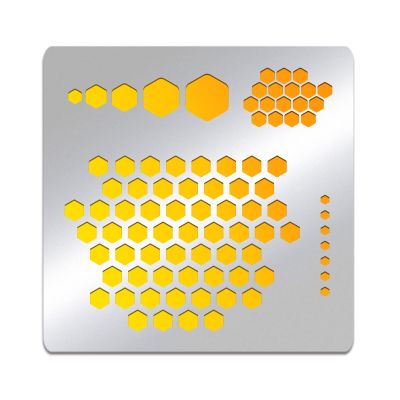 BENECREAT 6x6 Inch Honeycomb Stainless Steel Journal Stencils, Hexagon Metal Stencil for Wood Carving, Drawings and Woodburning, Engraving and Scrapbooking